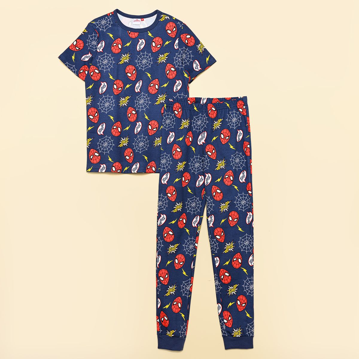 SPIDER MAN - Pijama Cintura elásticada para Niño 2 piezas Spiderman de Algodón 