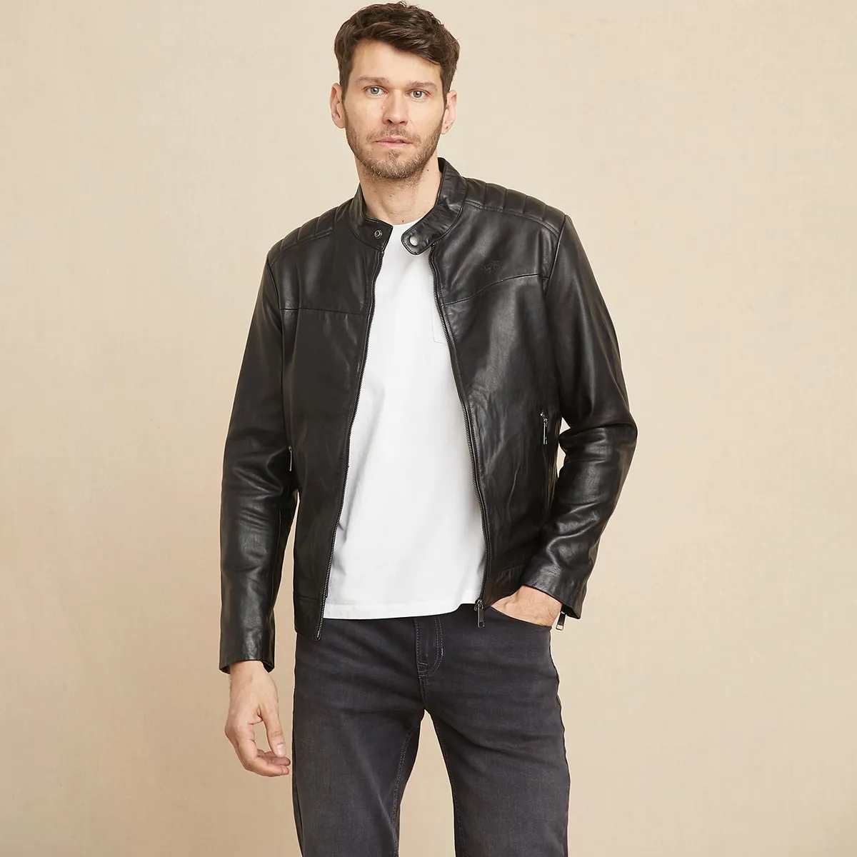 LA MARTINA - Chaqueta de cuero Hombre La Martina