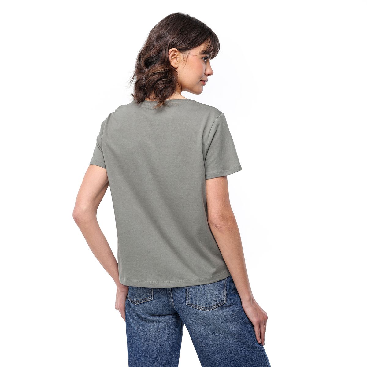 BASEMENT - Camiseta Mujer Manga corta de Algodón Basement