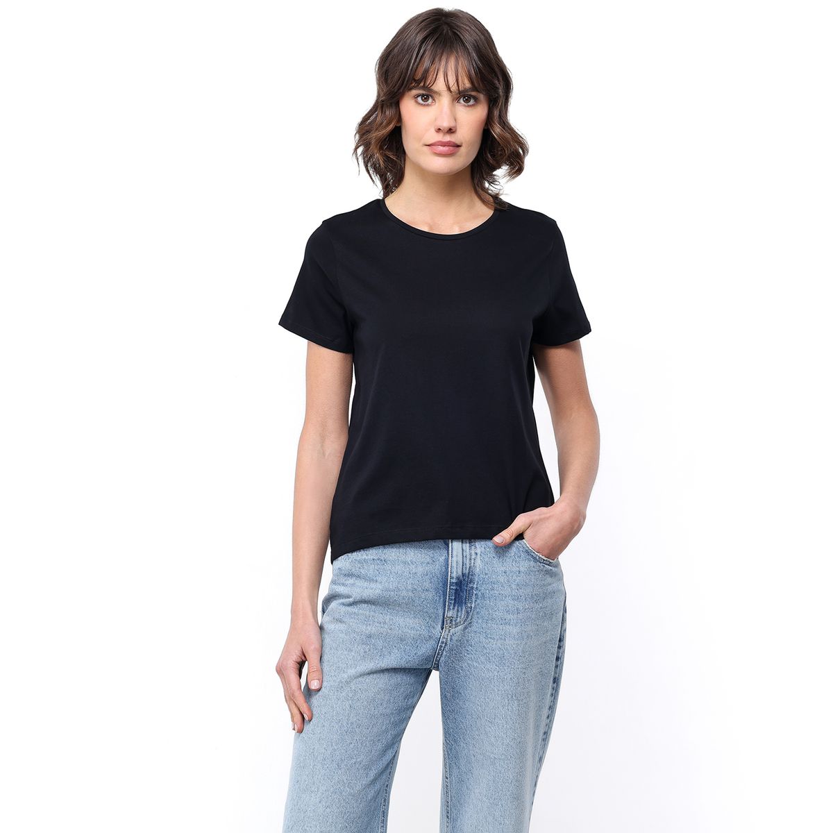 BASEMENT - Camiseta Mujer Manga corta de Algodón Basement