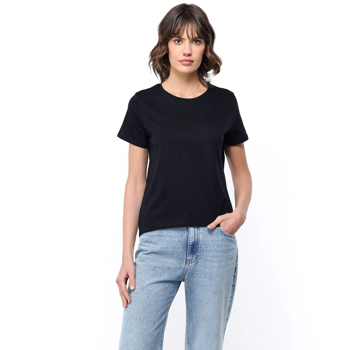 BASEMENT - Camiseta Mujer Manga corta de Algodón Basement