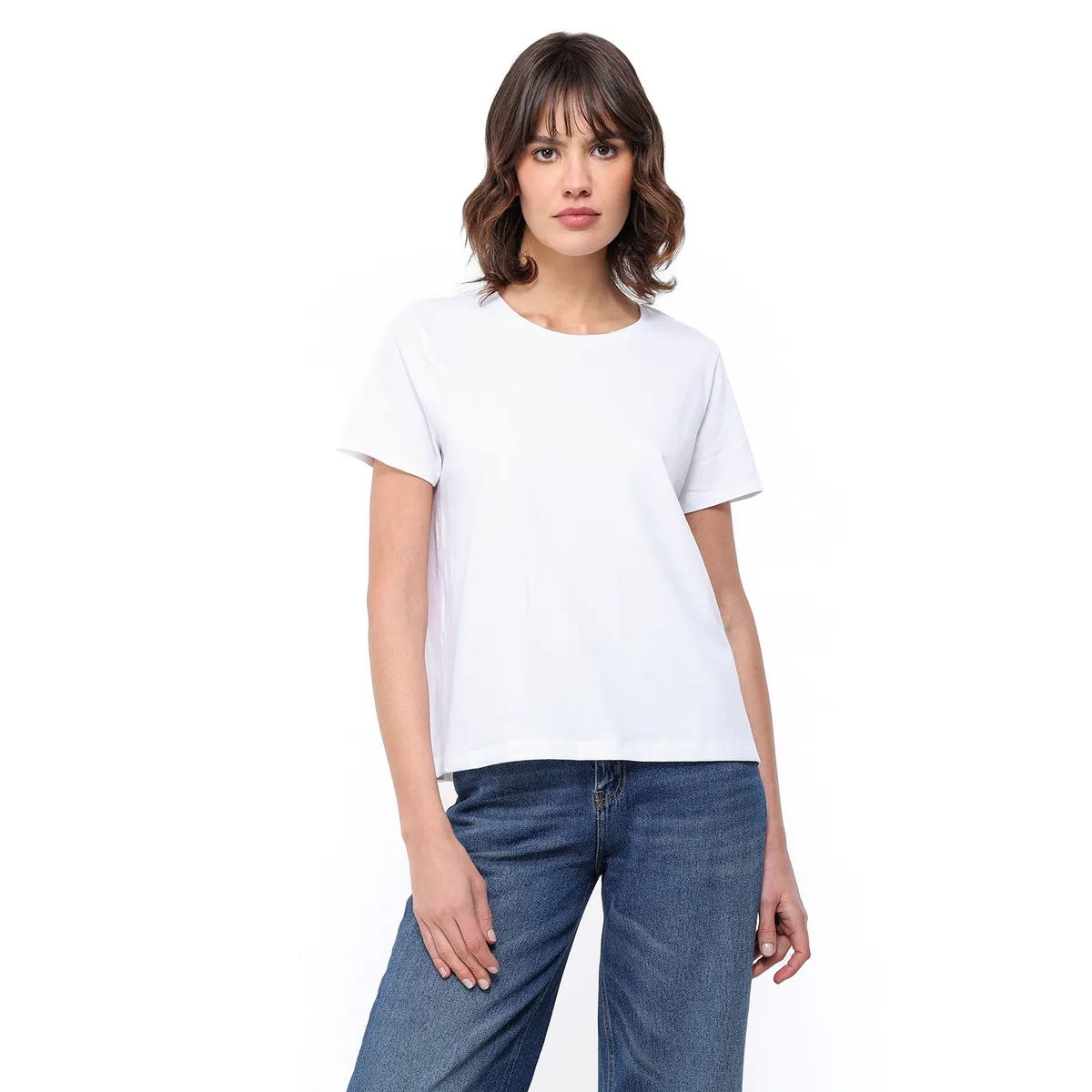 BASEMENT - Camiseta Mujer Manga corta de Algodón Basement
