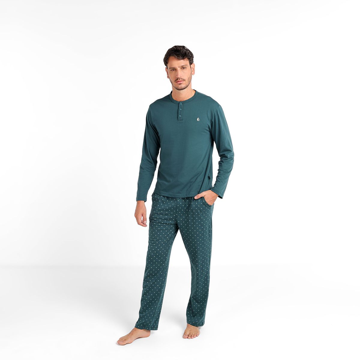 NEWPORT - Pijama Hombre Largo Manga larga de Algodón NEWPORT