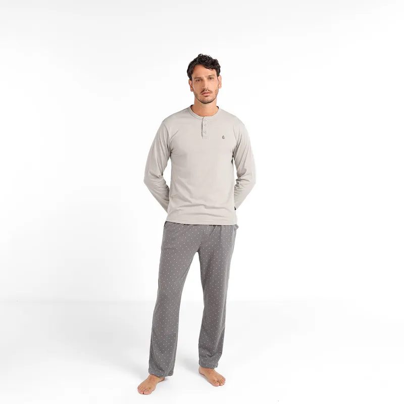 NEWPORT - Pijama Hombre Largo Manga larga de Algodón NEWPORT
