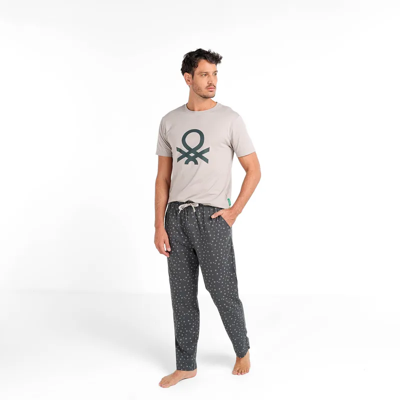 BENETTON - Pijama Hombre Corto Manga corta de Algodón BENETTON