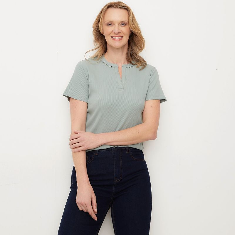 NEWPORT - Camiseta Mujer Manga corta de Algodón Newport