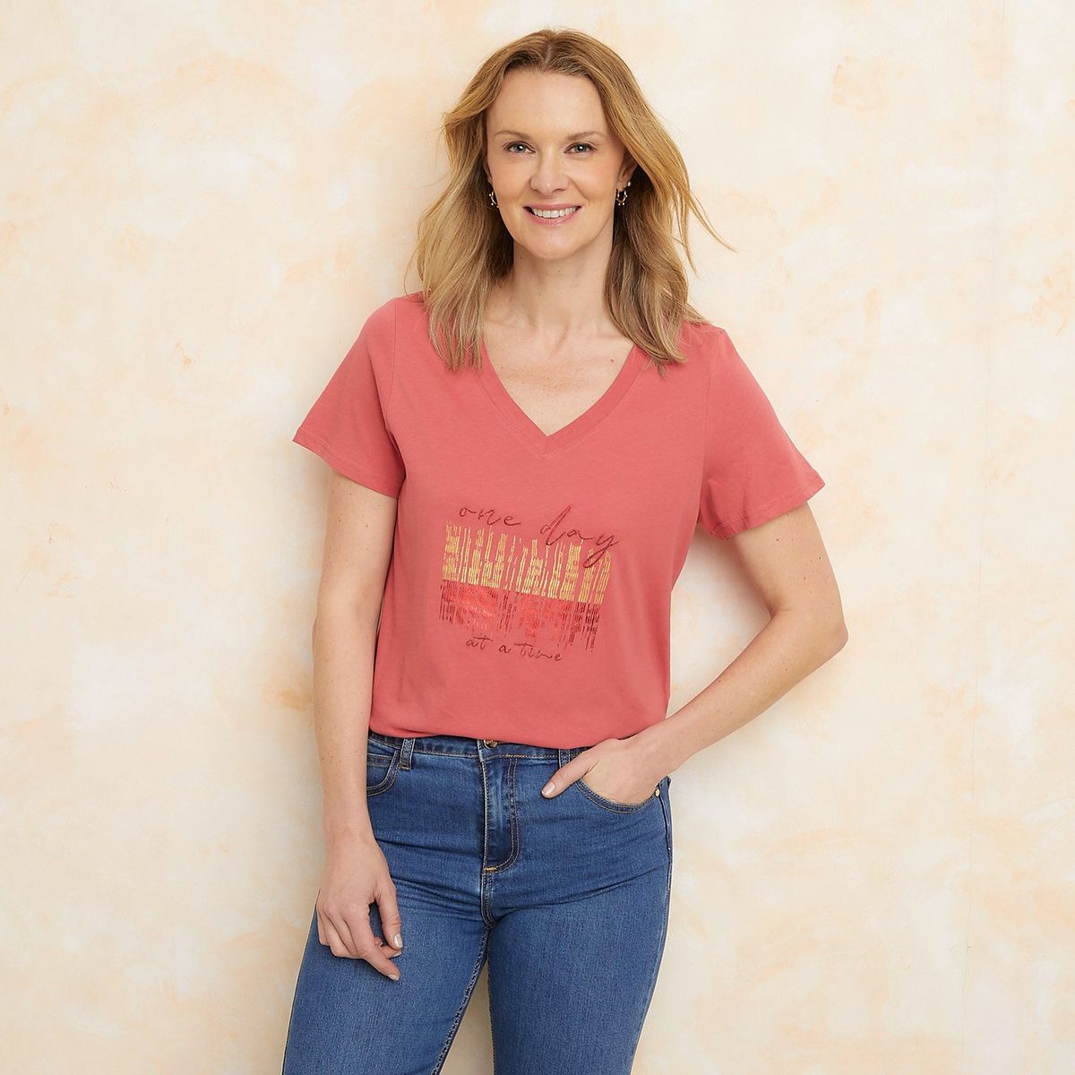 SOUTHLAND - Camiseta Mujer con Estampado Manga corta de Algodón Southland