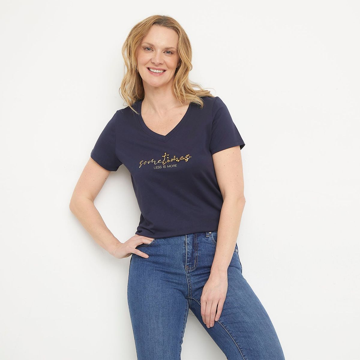 NEWPORT - Camiseta Mujer con Estampado Manga corta de Algodón Newport