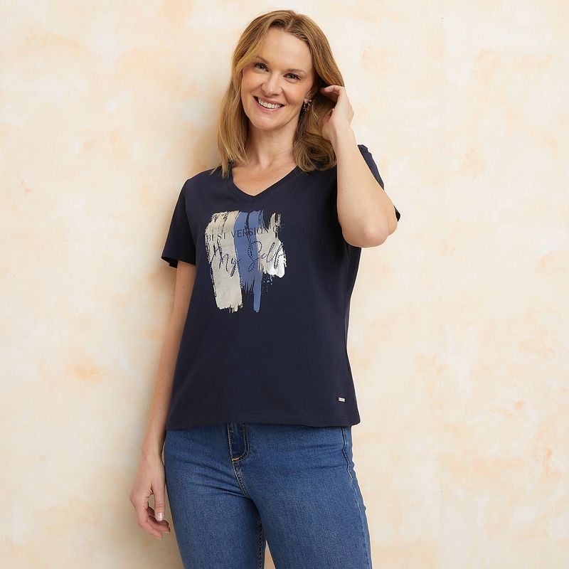 SOUTHLAND - Camiseta Mujer con Estampado Manga corta de Algodón Southland