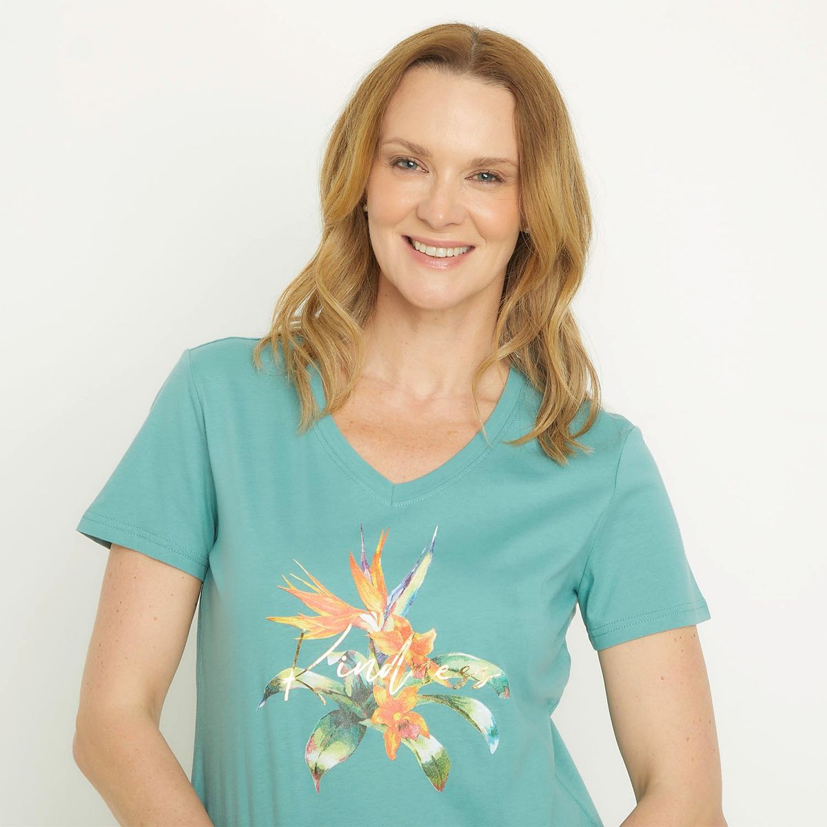 NEWPORT - Camiseta Mujer con Estampado Manga corta de Algodón Newport