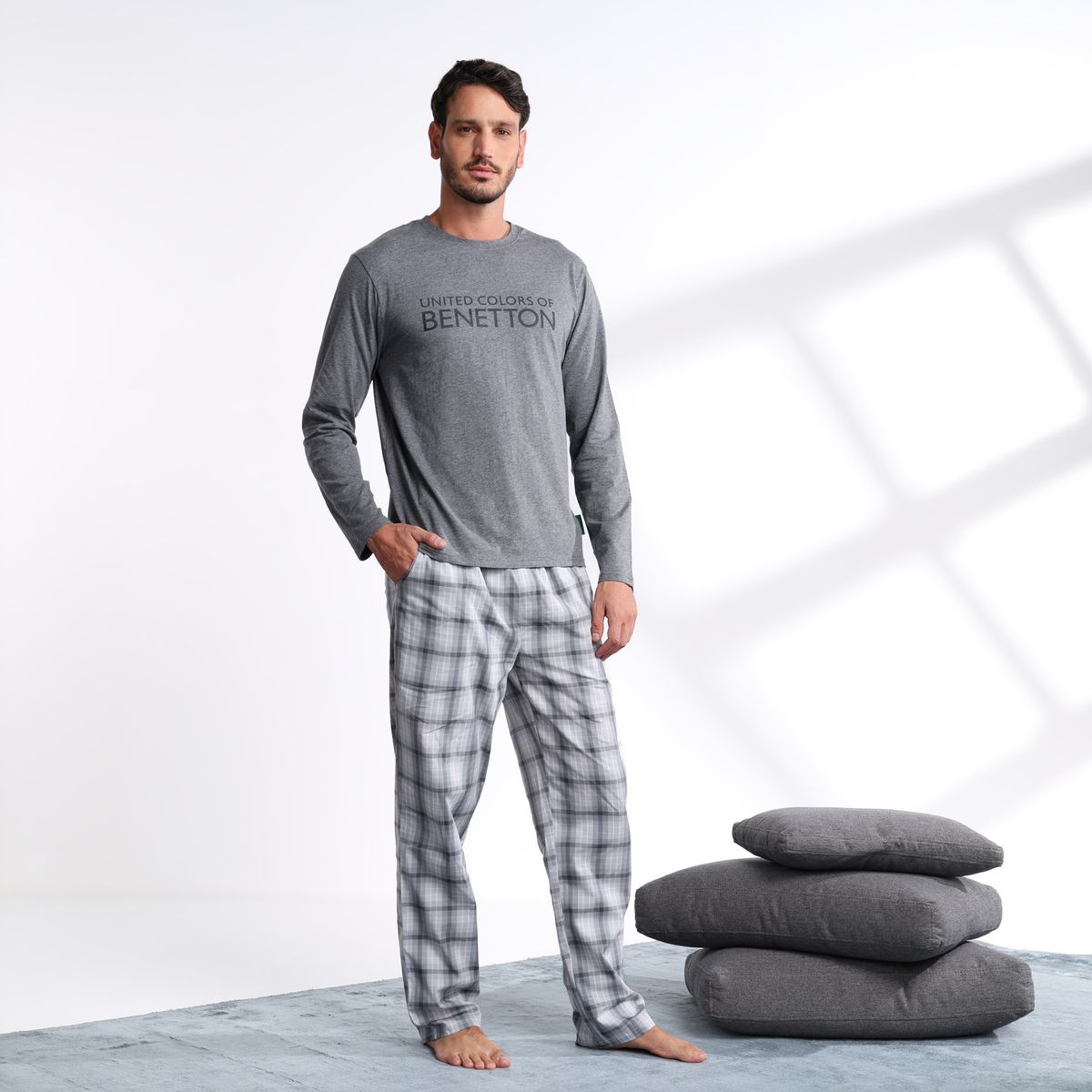BENETTON - Pijama Hombre Largo Manga larga Benetton