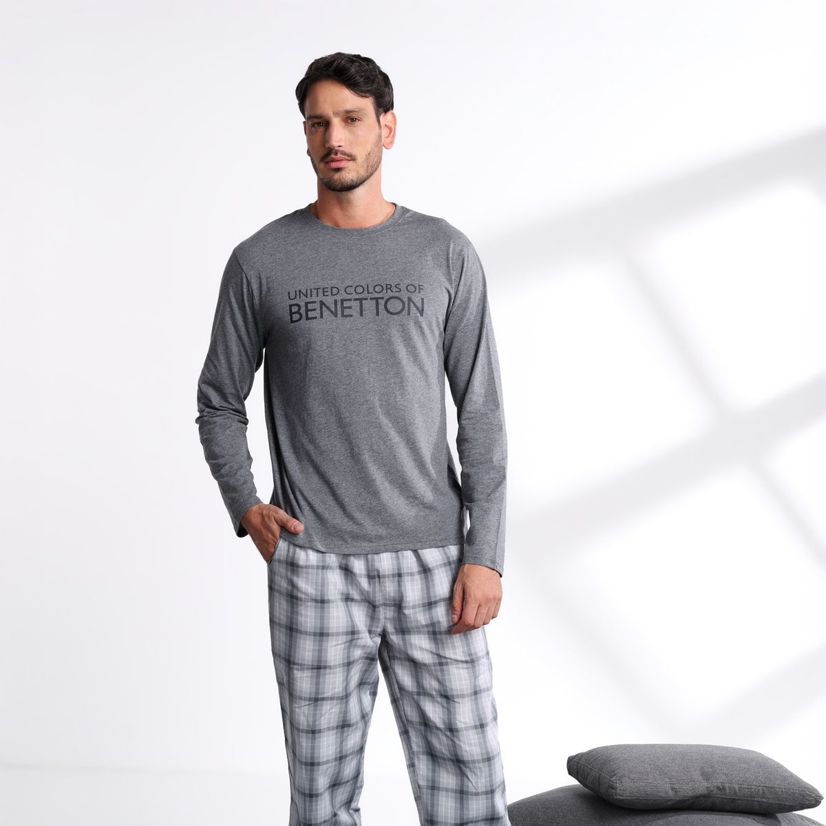 BENETTON - Pijama Hombre Largo Manga larga Benetton