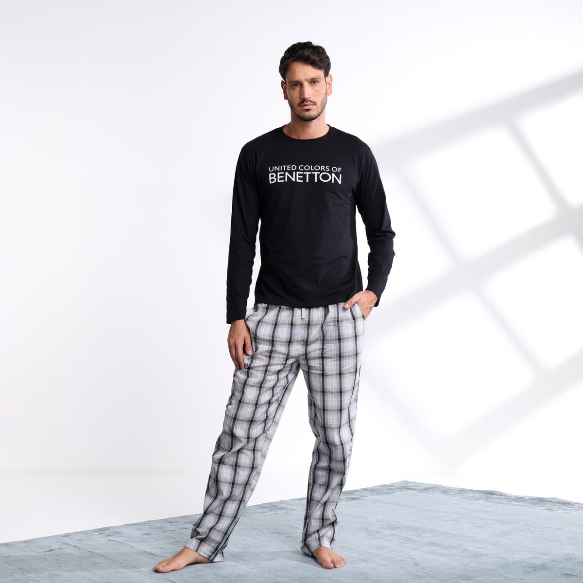 BENETTON - Pijama Hombre Largo Manga larga Benetton