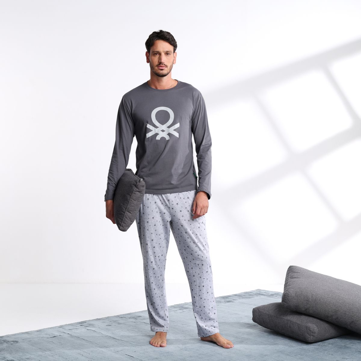 BENETTON - Pijama Hombre Largo Manga larga Benetton