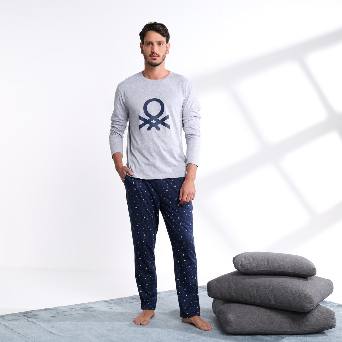 BENETTON - Pijama Hombre Largo Manga larga Benetton
