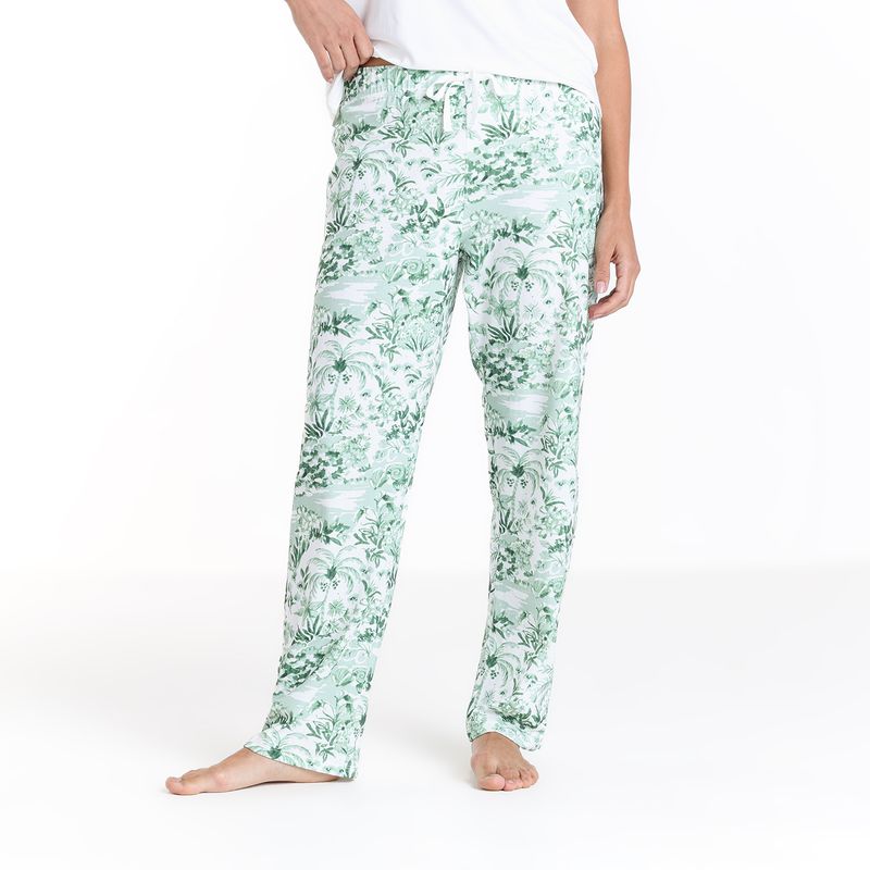 BLU - Pantalón de pijama Mujer Largo de Algodón blu