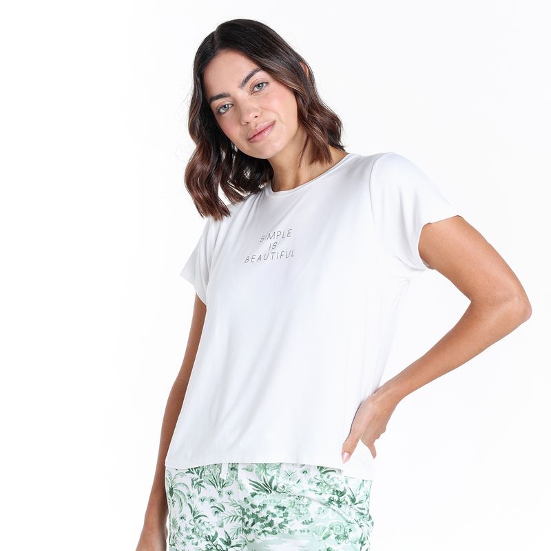 BLU - Camiseta de pijama Mujer Corto Manga corta de Algodón blu
