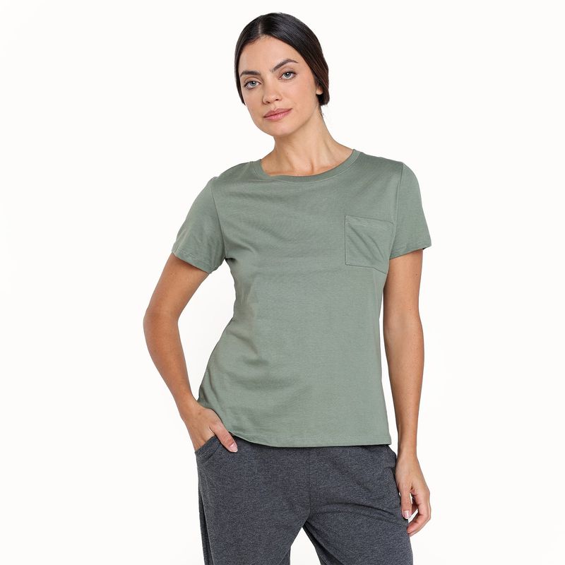BLU - Camiseta de pijama Mujer Largo Manga corta de Algodón Blu