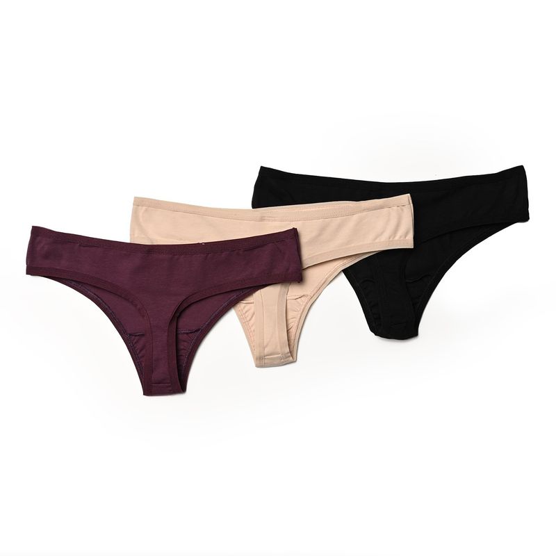 BLU - Calzón bikini Pack de 3 de Algodón Mujer Blu