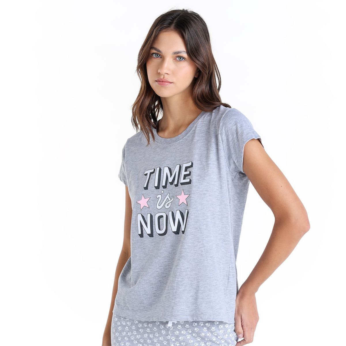 SYBILLA - Camiseta de pijama Mujer Corto Manga corta de Algodón Sybilla