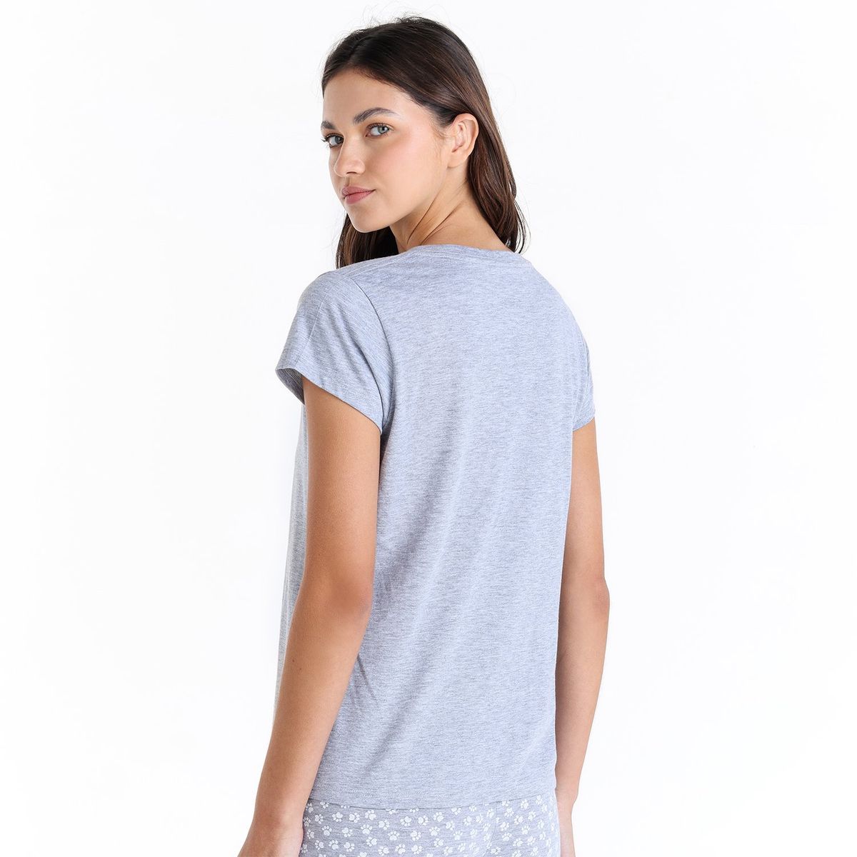 SYBILLA - Camiseta de pijama Mujer Corto Manga corta de Algodón Sybilla