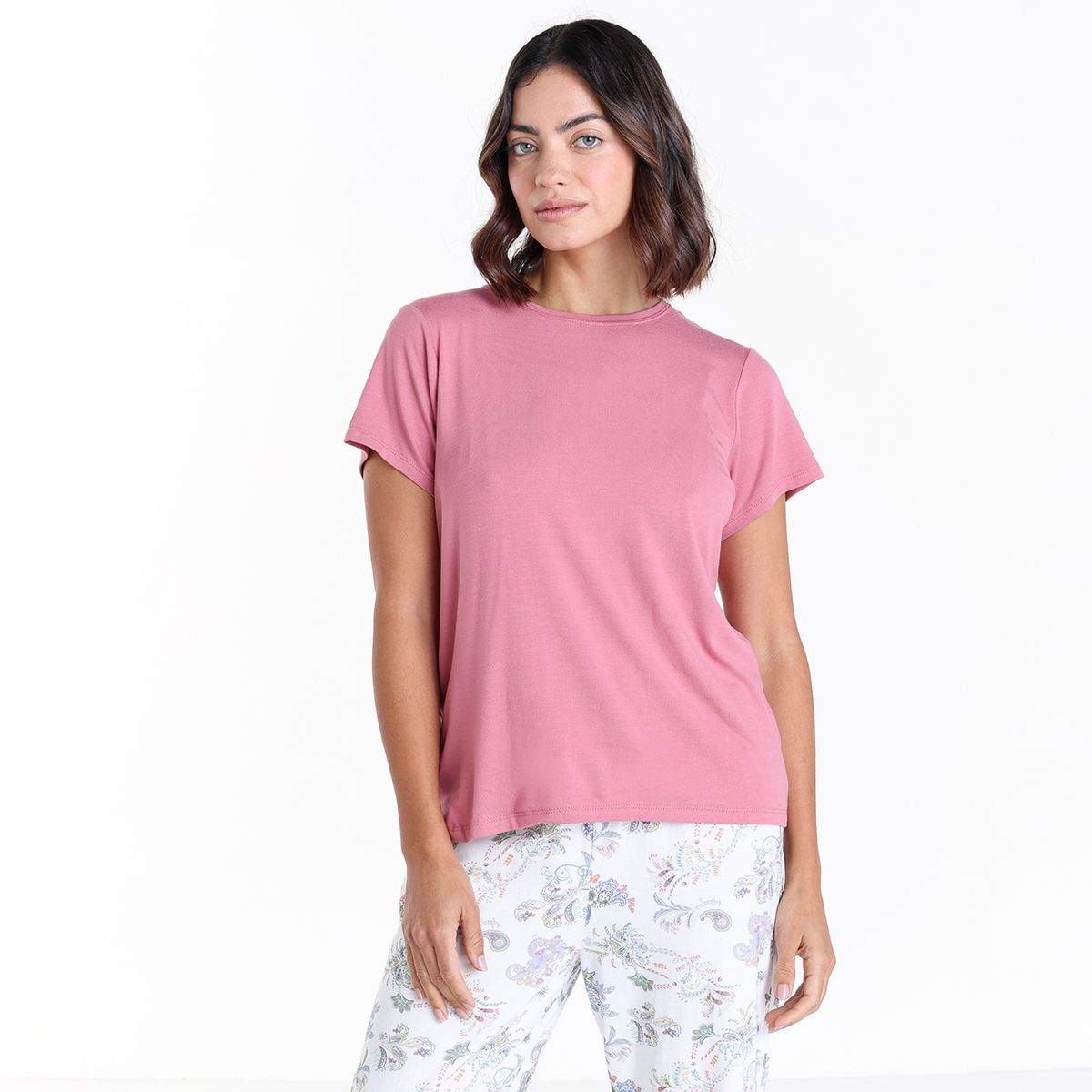 BLU - Camiseta de pijama Mujer Corto Manga corta de Algodón blu