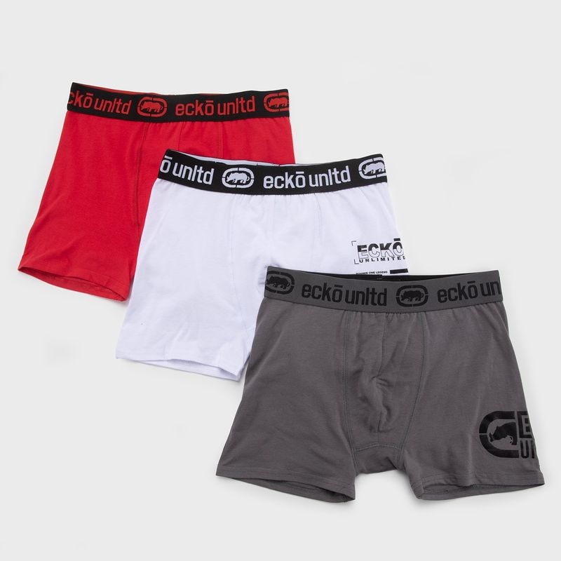ECKO - Boxer Niño Pack de 3 unidades Cintura elásticada de Algodón Ecko