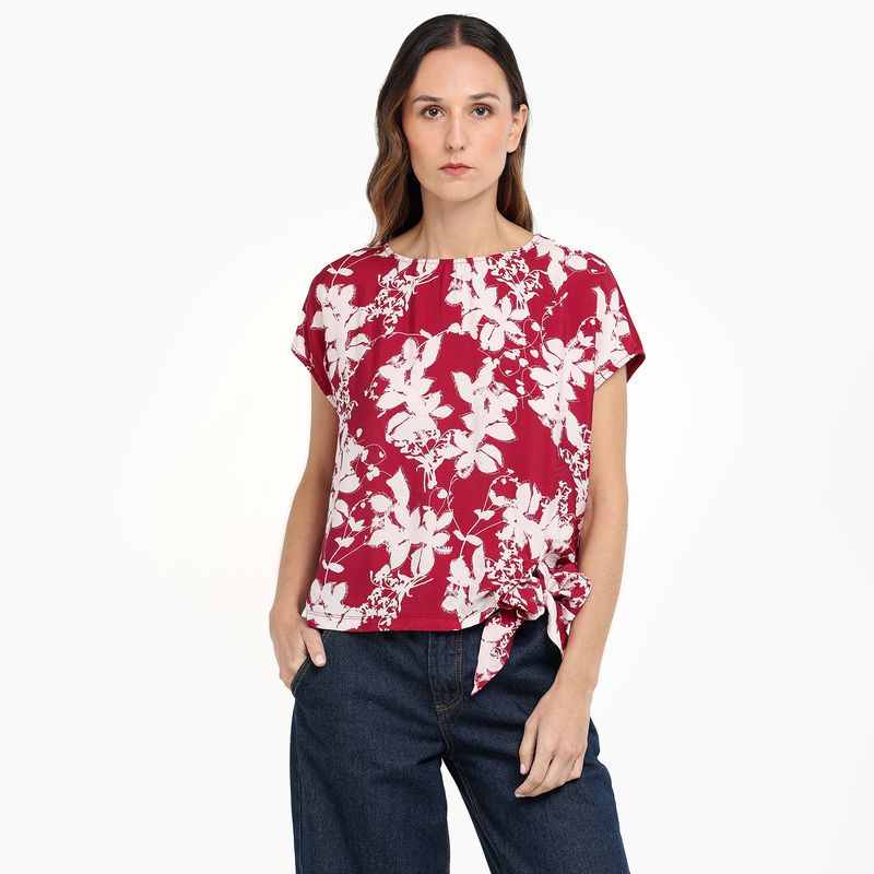 APOLOGY - Blusa Mujer Anudada Manga corta de Viscosa Apology