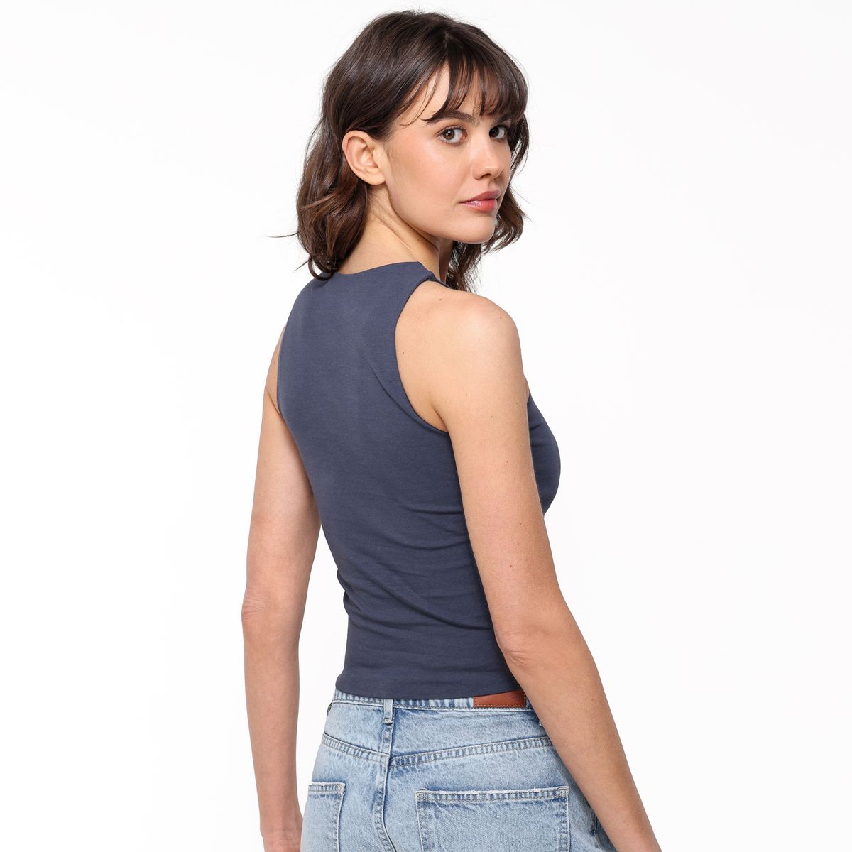 BASEMENT - Top esqueleto Mujer Sin mangas de Algodón Basement 