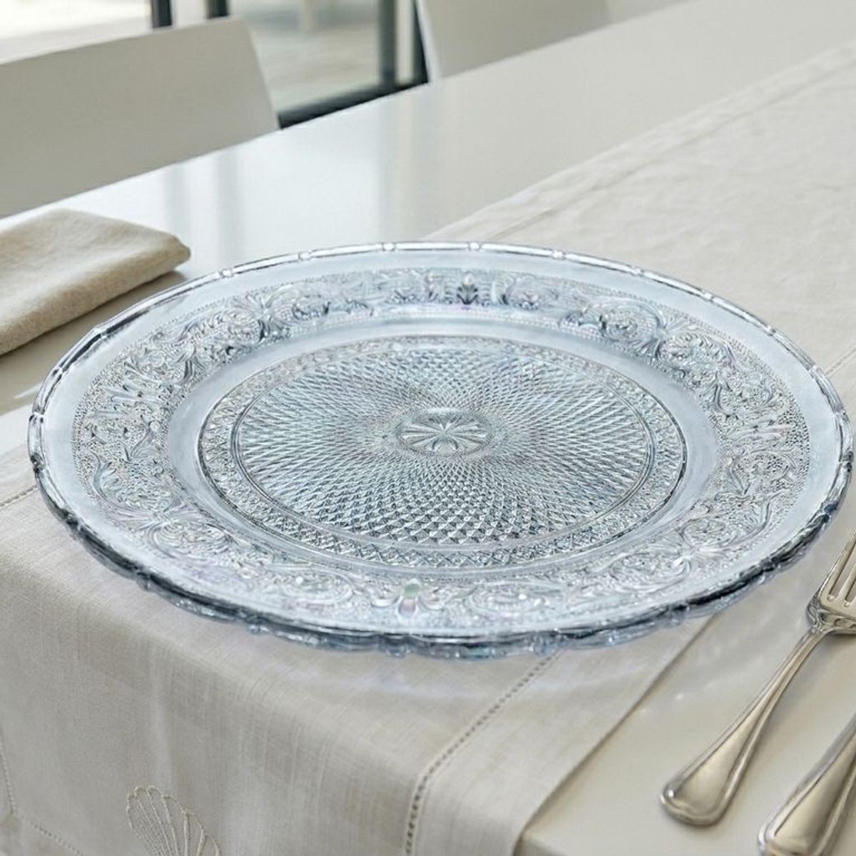 ROBERTA ALLEN - PLATO DE SITIO LABRADO AZUL 30CM