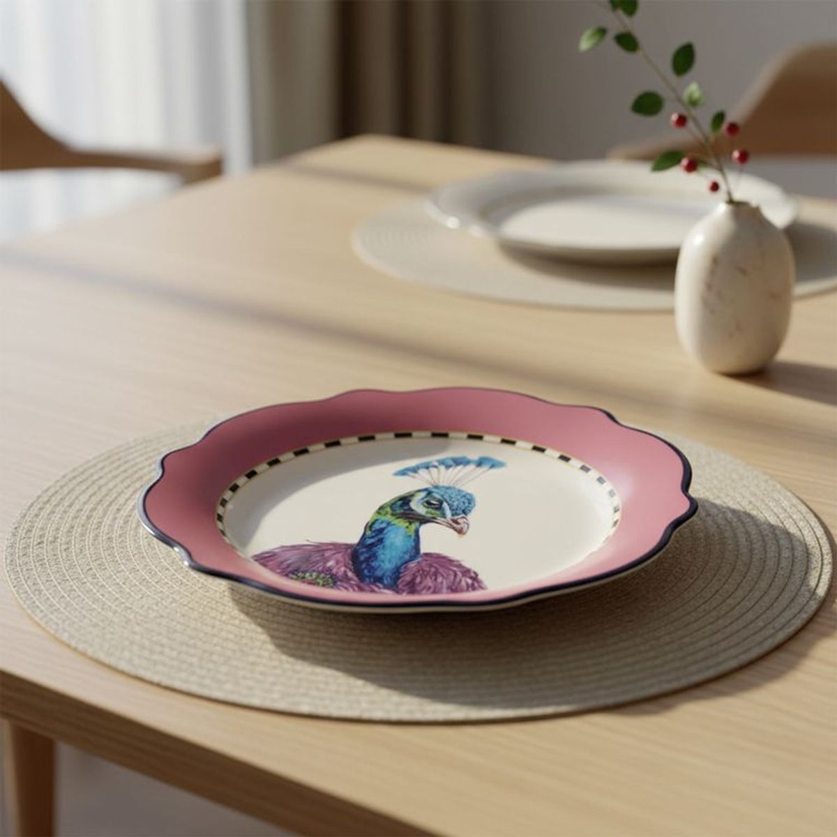 ROBERTA ALLEN - Plato de postre Cerámica JIRAFA MARKET BLOOM NEW NEW 21 x 1.9 cm