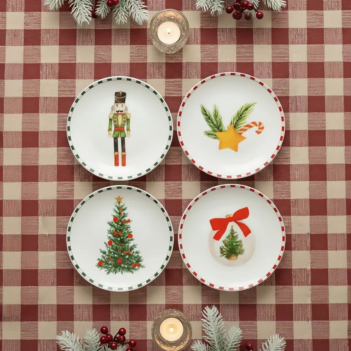 ROBERTA ALLEN - Set x4 Platos Navidad 15 cm