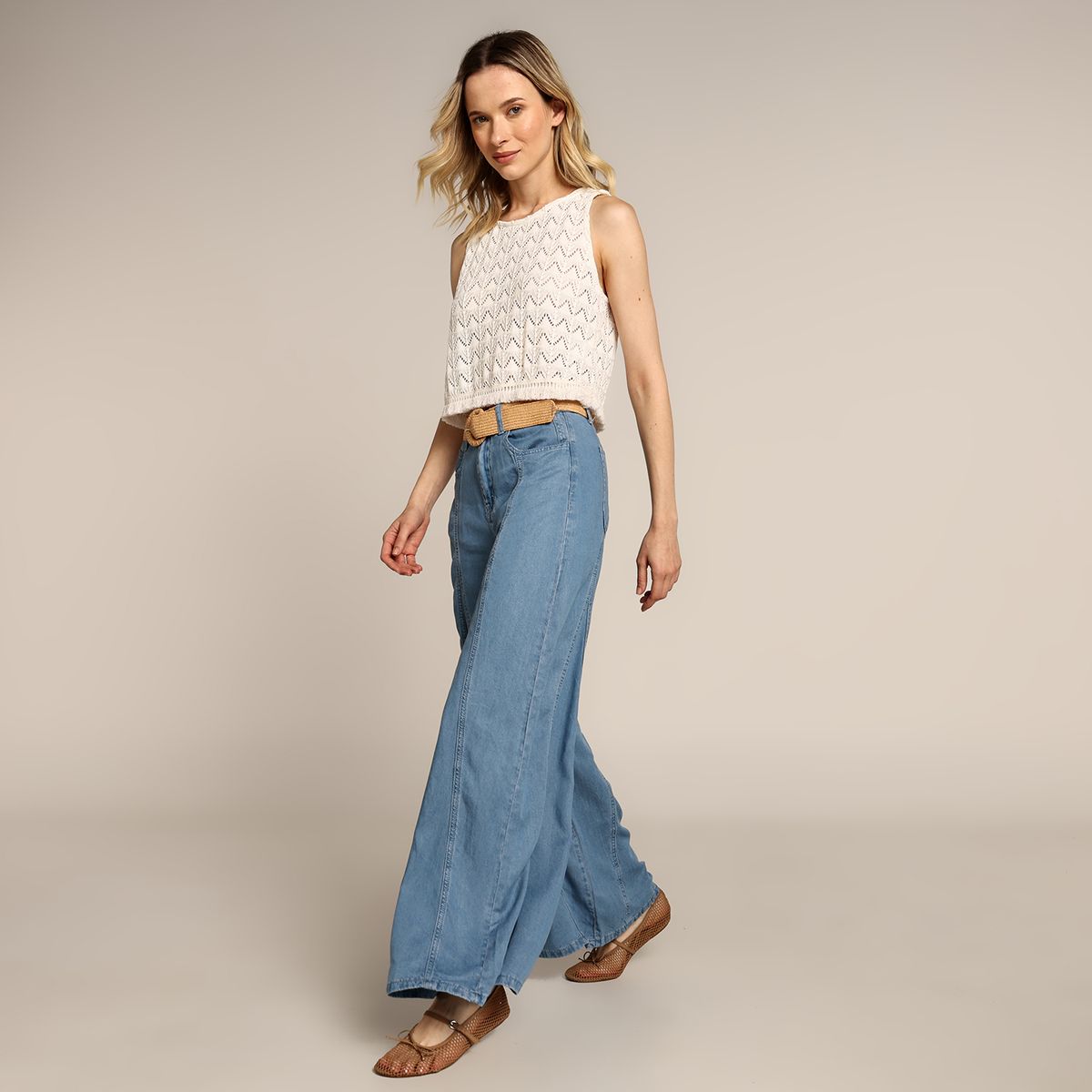 UNIVERSITY CLUB - Jean Wide leg Mujer Tiro bajo University Club