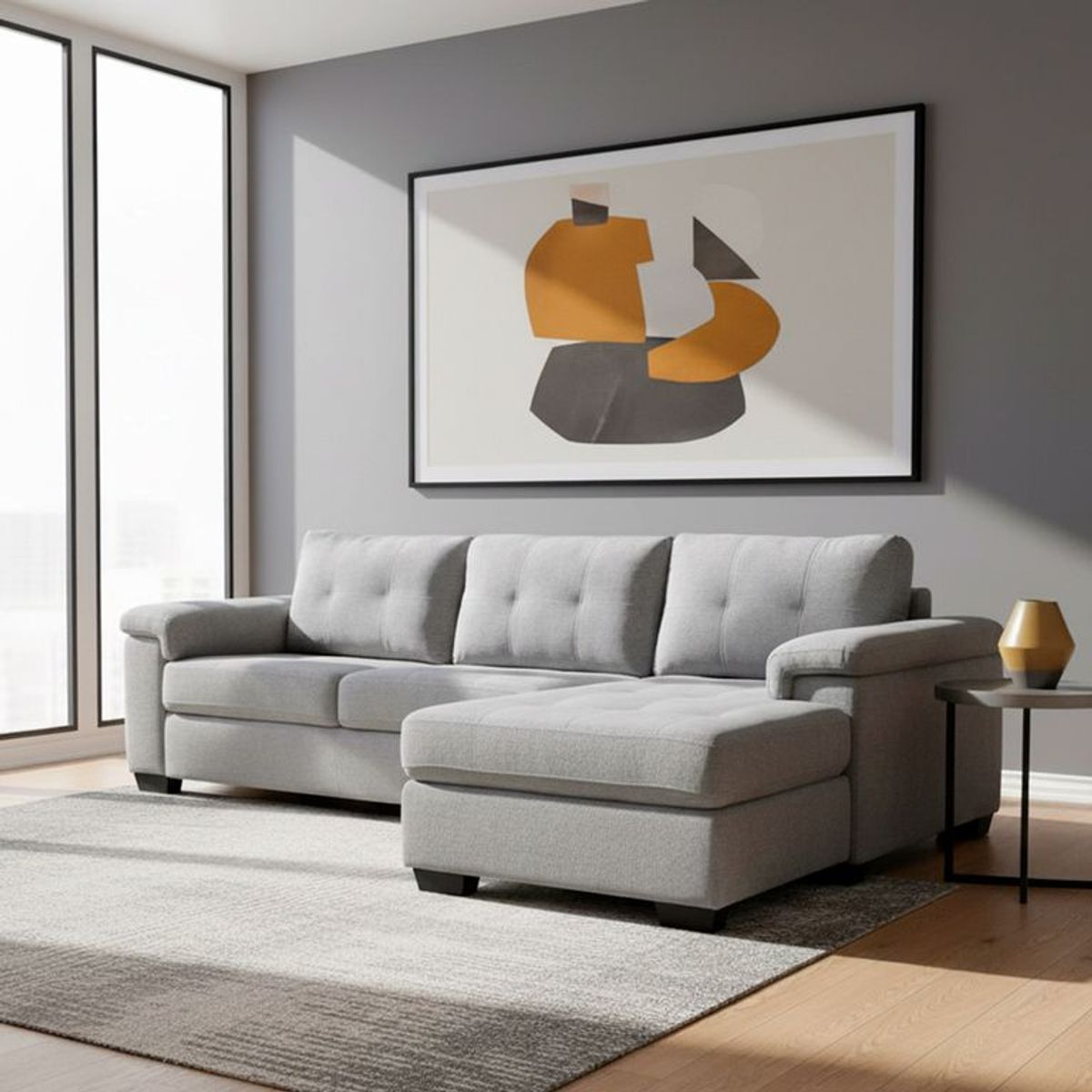 MICA - Sofá en L 4 puestos Rafa 270 x 160 x 85 cm Mica