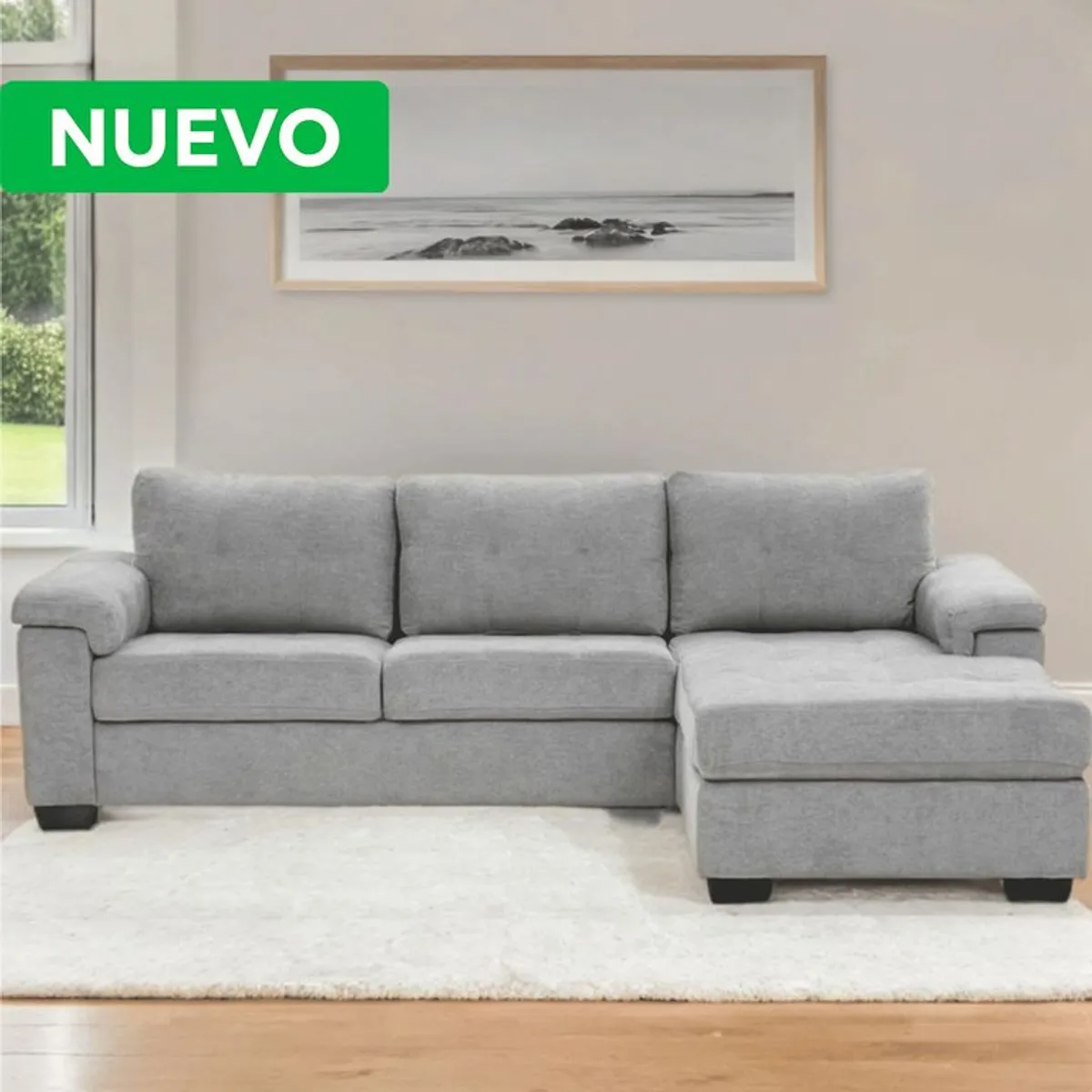 MICA - Sofá en L 4 puestos Rafa 270 x 160 x 85 cm Mica