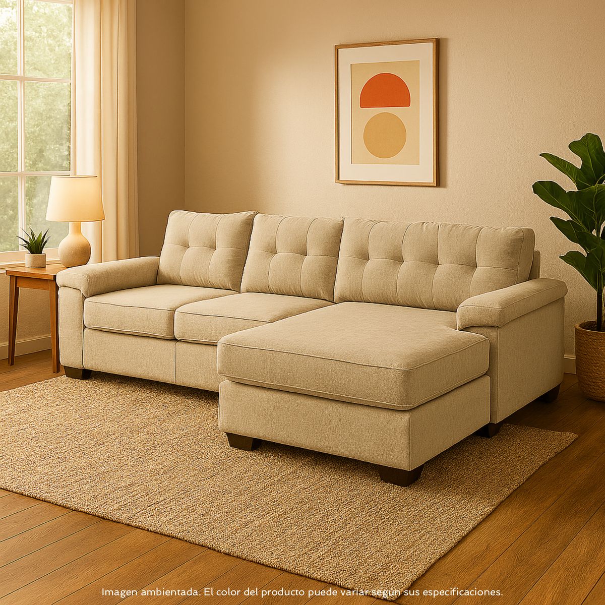 MICA - Sofá en L 4 puestos Rafa 270 x 160 x 85 cm Mica