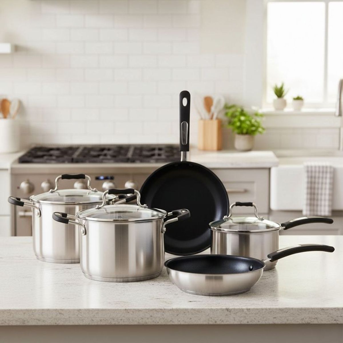 WURDEN - Juego de ollas Wurden: New Munk Bateria Acero Inoxidable 8 piezas