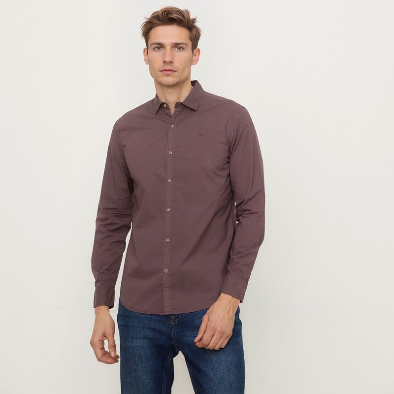 WOLF & HANK - Camisa Hombre Manga larga Slim de Algodón Wolf & Hank