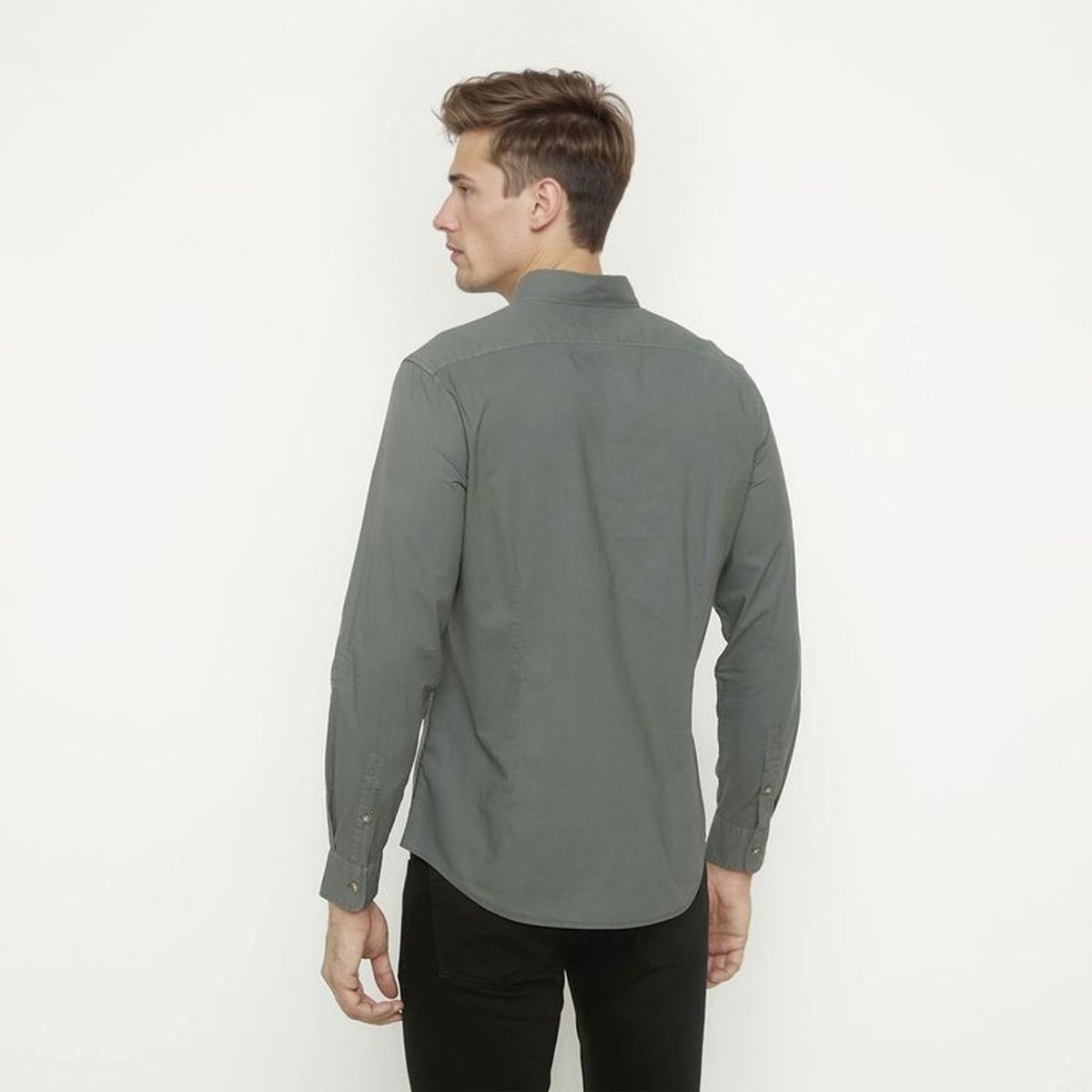 WOLF & HANK - Camisa Hombre Manga larga Slim de Algodón Wolf & Hank