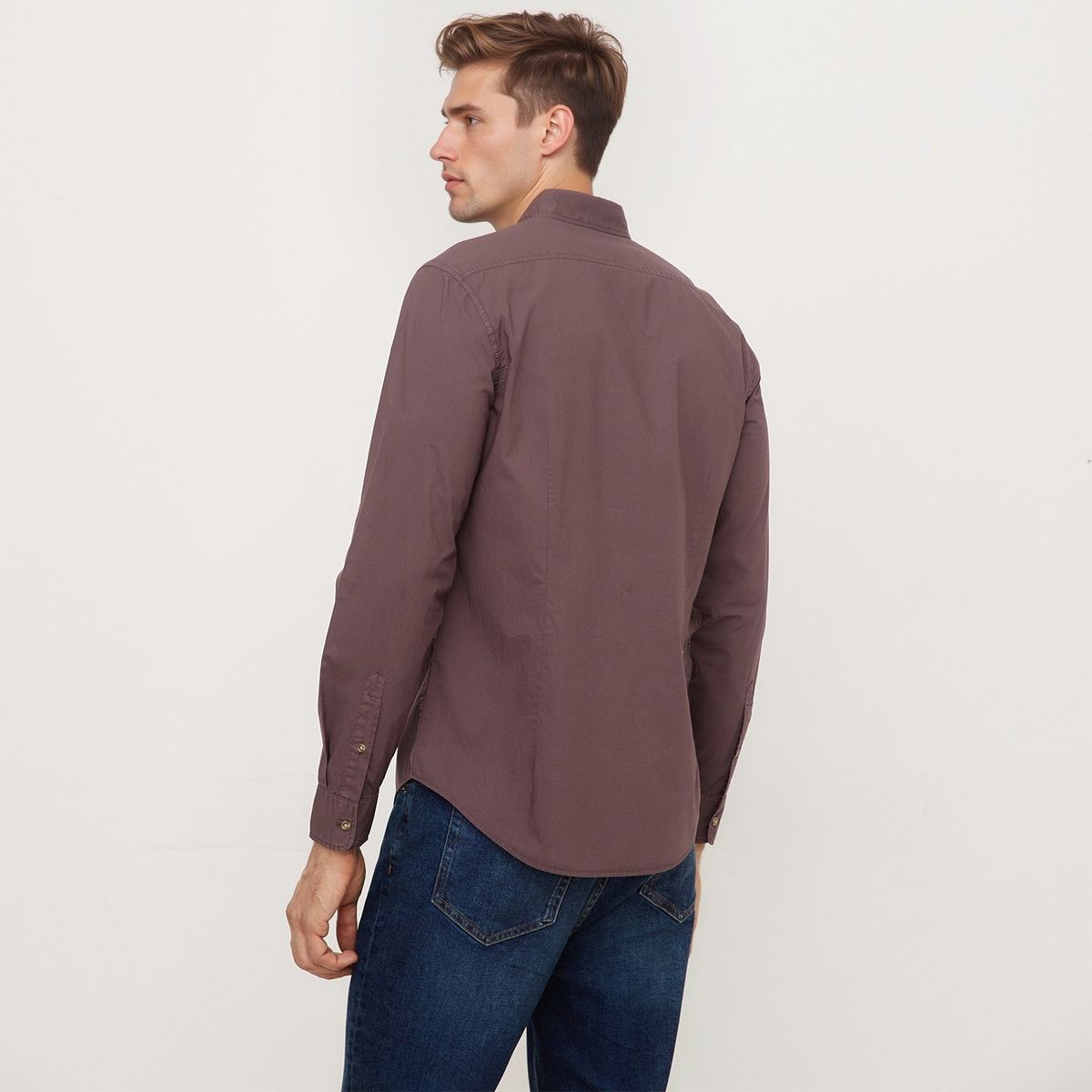 WOLF & HANK - Camisa Hombre Manga larga Slim de Algodón Wolf & Hank