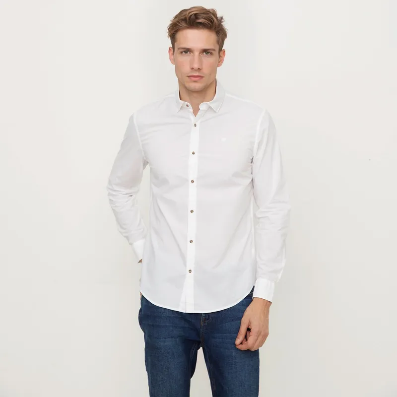 WOLF & HANK - Camisa Hombre Manga larga Slim de Algodón Wolf & Hank