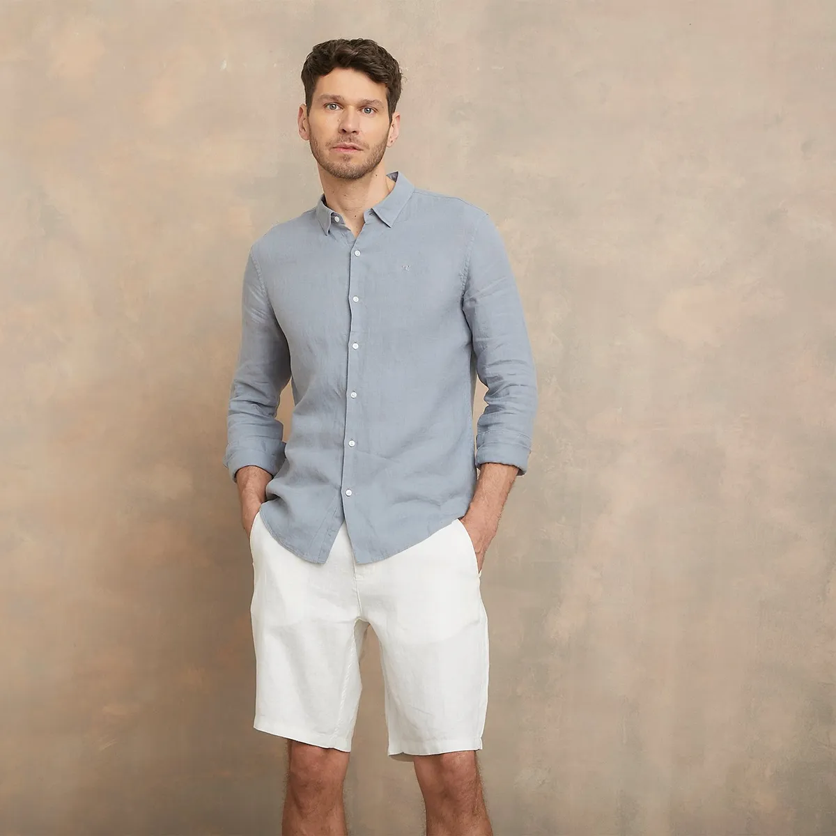 WOLF&HANK - Camisa Hombre Manga larga Slim de Lino WOLF&HANK 
