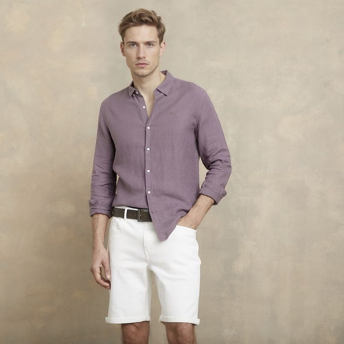 WOLF & HANK - Camisa Hombre Manga larga Slim de Lino WOLF&HANK 