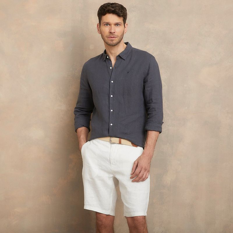 WOLF & HANK - Camisa Hombre Manga larga Slim de Lino WOLF&HANK 