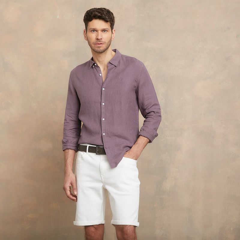 WOLF & HANK - Camisa Hombre Manga larga Slim de Lino WOLF&HANK 
