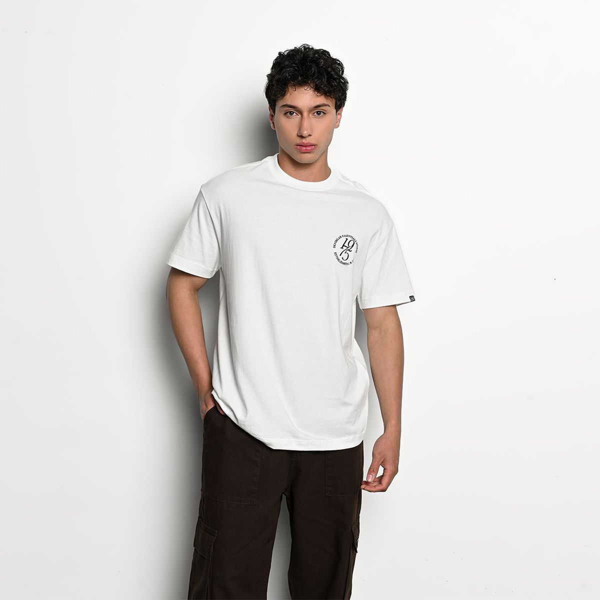 DENIMLAB - Camiseta Hombre Manga corta con Estampado Oversized fit de Algodón Denimlab