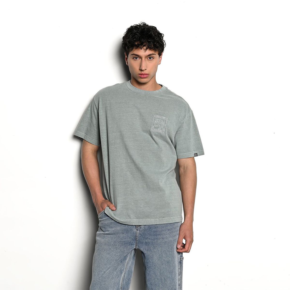 DENIMLAB - Camiseta Hombre Manga corta con Estampado Oversized fit de Algodón Denimlab