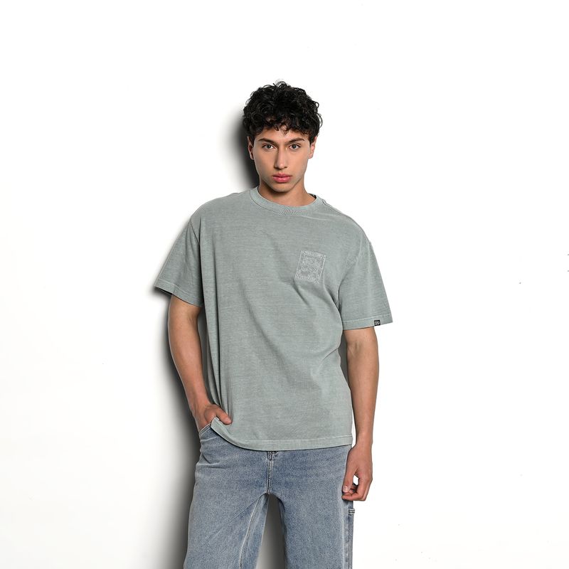 DENIMLAB - Camiseta Hombre Manga corta con Estampado Oversized fit de Algodón Denimlab