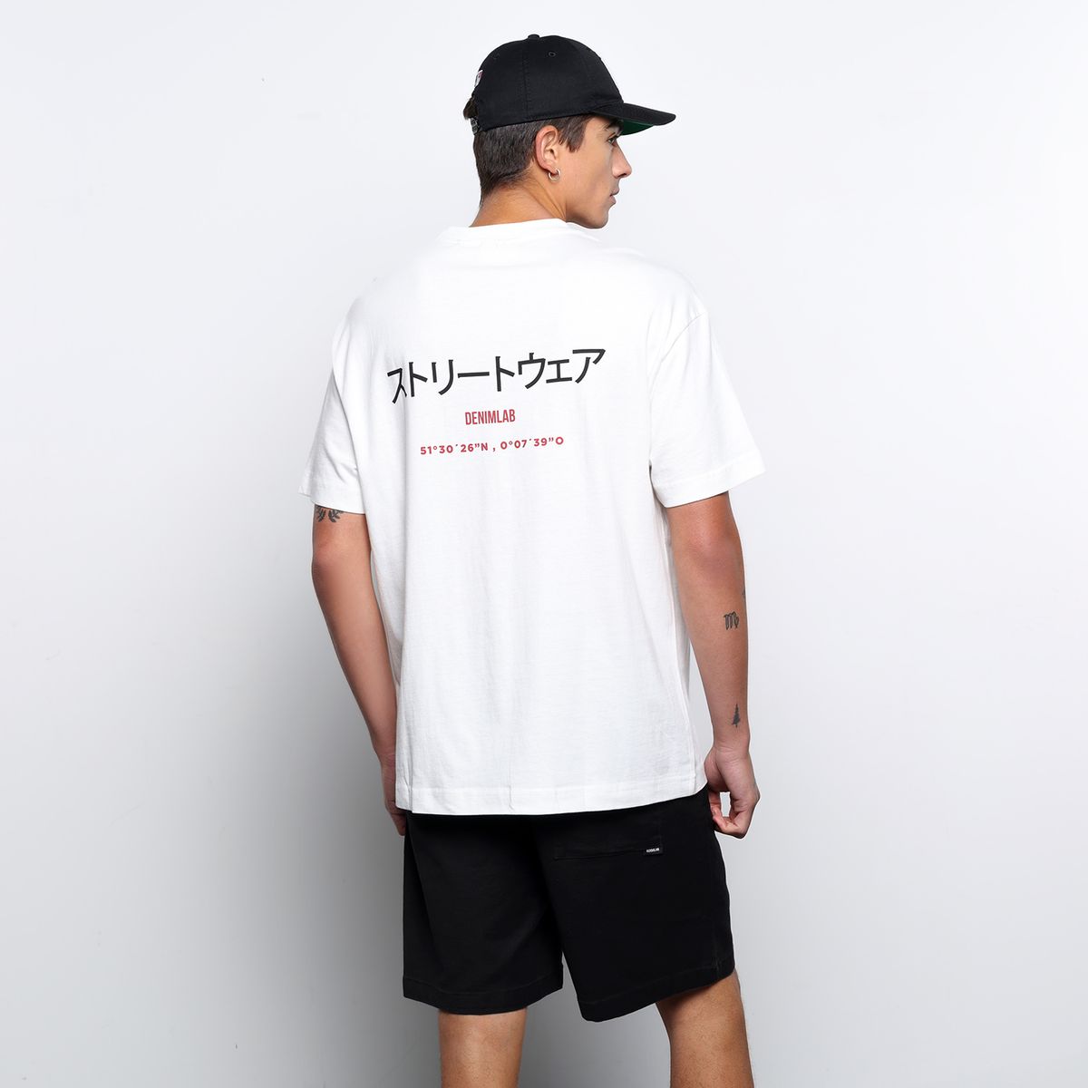 DENIMLAB - Camiseta Hombre de Rayas Oversized fit de Algodón Denimlab