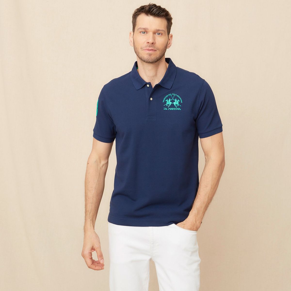 LA MARTINA - Camiseta polo Hombre con Logo de Algodón La Martina